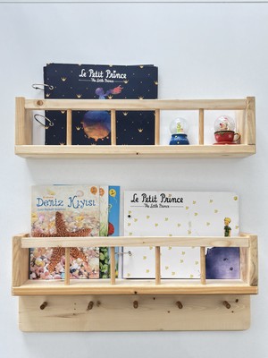 Masif Ahşap Montessori Yaklaşımlı Ikili Kitaplık