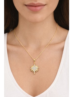 Xuping Jewelry Stil Incisi/xupıng Jewelry Kuzey Yıldızı Zirkon Taşlı Kolye
