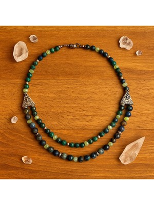 Asteria Elite Iki Sıralı Jasper Şifa ve Nazardan Korunma Kolyesi