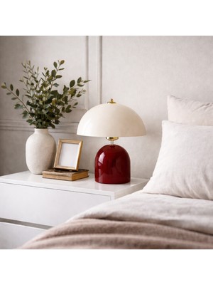 Homing Alabama Mantar Wine Red Krem Abajur