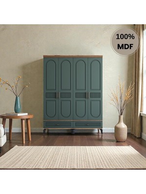 Comiet Slope 4 Kapak  Mdf ayaklı Tasarım Country Gardırop