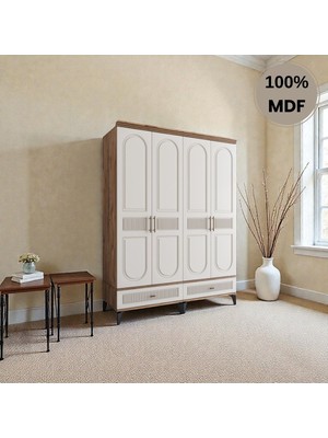 Comiet Slope 4 Kapak Mdf ayaklı Tasarım Country Gardırop