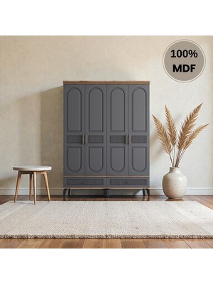 Comiet Slope 4 Kapak Mdfayaklı Tasarım Country Gardırop