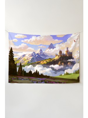 Charmbi Harry Potter Duvar Örtüsü – Çok Renkli Anime Temalı Kumaş Oda Dekoru Tapestry