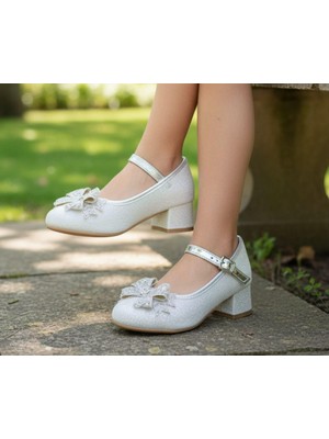 Gala Stil Gala Simli Fiyonklu Çocuk Topuklu Ayk