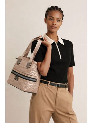 Dezmond Soft Shine Vizon Kadın Omuz Çantası 1088