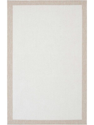 Cool Halı Elena Beyaz Bej Sisal Görünümlü Kaydırmaz Taban Dokuma Kolay Temizlenir Ince Balkon Ev Oda Halısı