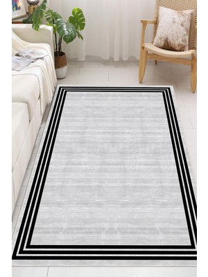 Pelura Halı Çerçeveli Modern Dijital Baskılı Yıkanabilir Kaymaz Taban Salon Halısı Mutfak Halısı Yolluk