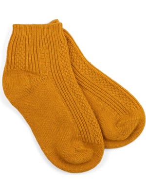 Bütüncül Şifa Dikişsiz Kısa Yün Çorap Sarı