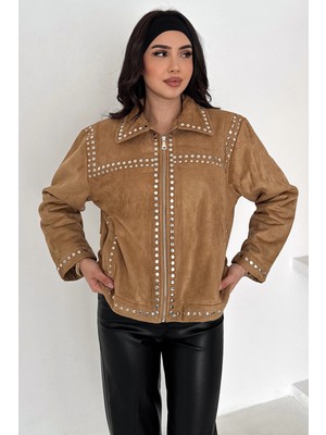 Zımba Detaylı Içi Kürklü Süet Mont