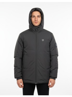 Gamp Erkek Kapüşonlu Su ve Rüzgar Itici Özellikli Içi Dolgulu Kışlık Parka Mont