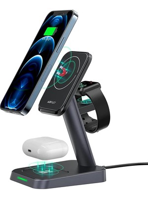 Uygun Sepetim Ally W68 15W 3in1 Manyetik ve Katlanabilir Portatif Masaüstü Kablosuz Şarj Stand? - UY002F-6D5F8