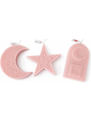 Ramazan Temalı Üçlü Mum Seti Hediyelik