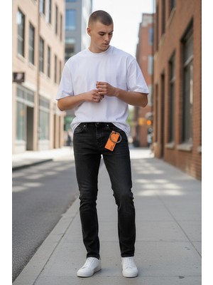 Denim Republic Erkek Füme Likralı Kot Pantolon Slim Fit Dar Kesim
