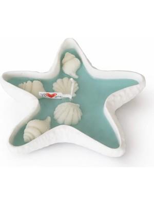 Banglow 3 Adet Deniz Yıldızı Modeli Hediyelik Mum, Nişan, Düğün, Söz