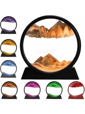 Uygun Sepetim 7 Inç Mavi Orta Boy Dekoratif Yuvarlak Şık Kum Tablosu Modern Dekoratif Süs - UY002F-6CHAQ2