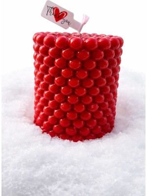 Iki Adet Silindir Boncuklu Model Mum Hediyelik, Nişan, Söz