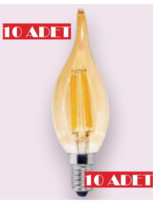 Helios Helıos Hs 2053 7 Watt Rustik Kıvrık Mum Ampul - Amber (10LU)