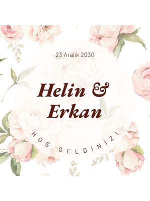 Rabadon 300CM x 300CM Düğün Nişan Söz Kına Gecesi Dans Karşılama Pisti Yer Zemin Kaplama Afiş Branda