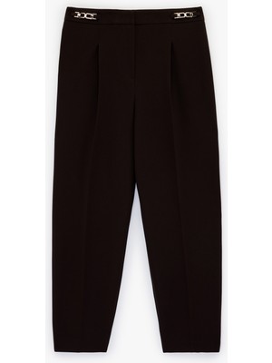 Koton Pile Detaylı Metal Aksesuarlı Havuç Pantolon