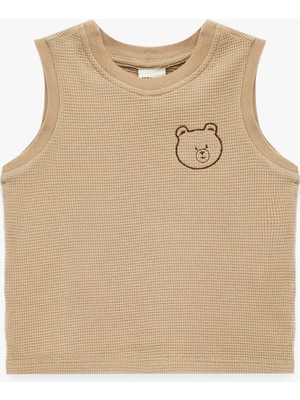 Koton Ayıcık Nakış Detaylı Bisiklet Yaka Pamuklu Kolsuz Atlet