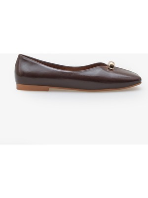 Diena Kadın Toka Aksesuarlı Babet - Kahve