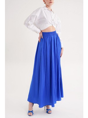 Societa Lacivert Beli lastikli uzun etek 81320