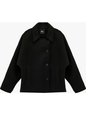 Koton Uzun Kollu Cep Detaylı Düğmeli Oversize Ceket