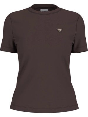 Guess Sonia Bisiklet Yaka Kısa Kollu Kadın Kahverengi T-Shirt V6RI17KD741-A10K
