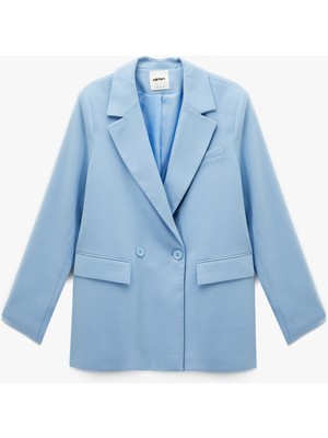 Koton x Melis Ağazat - Uzun Kollu Kruvaze Oversize Blazer Ceket