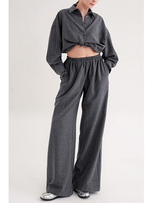 Societa Gri Beli lastikli bol paça pantolon 41660