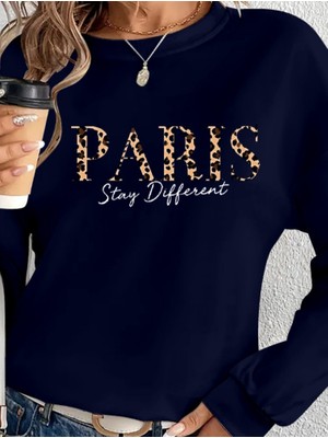 Sidelya Concept Kadın Uzun Kollu Bisiklet Yaka Desenli Viskon Iki Iplik Bluz