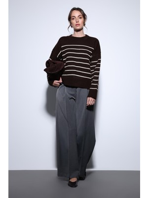 Antioch Antrasit Geniş Paça Kadın Pantolon