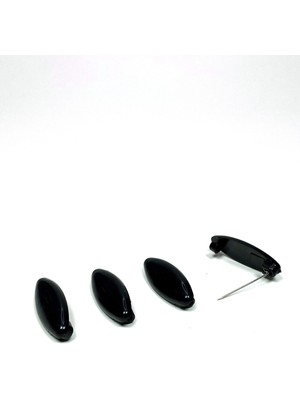 Royaleks 4 Adet Plastik Çengelli Eşarp ve Şal Iğnesi Siyah 4 cm