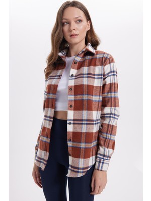 Tudors Kadın Oversize Geniş Kalıp Oduncu Ekose Gömlek
