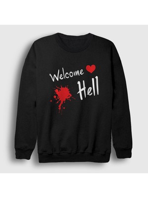 Presmono Unisex Siyah Welcome Hell Hecatia Touhou Sweatshirt