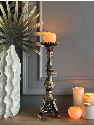 For Polyester Küçük Dokunuşlar Tek Şamdan Mumluk Biblo/dekor/masa-Sehpa Üstü/kitaplık-Raf Dekorasyon