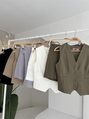 Sidelya Concept Yelek Şort Flamlı Keten Takım 10133-17