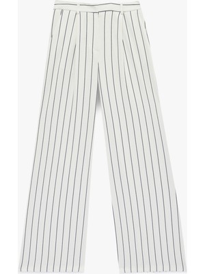 Koton Pile Detaylı Cepli Çizgili Geniş Paça Pantolon