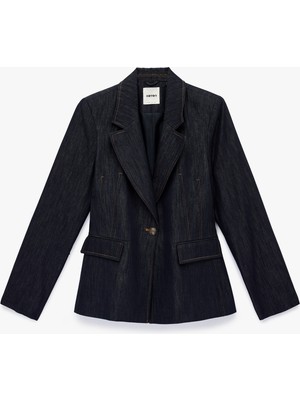 Koton Slim Fit Cepli Uzun Kollu Denim Blazer Ceket