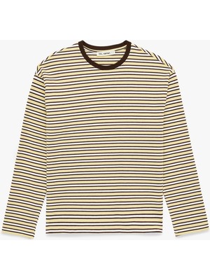 Koton Basic Uzun Kollu Bisiklet Yaka Oversize Tişört