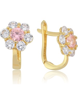 Cherry By Özkonak Mini Pembe Papatya Çocuk Küpesi