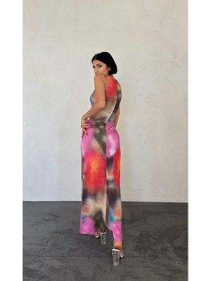 Sidelya Concept Renkli Batik Desenli Elbise