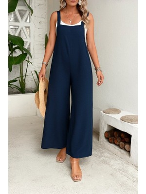 Sidelya Concept Kadın Askılı Yandan Fermuarlı Geniş Paçalı Valencia Tulum