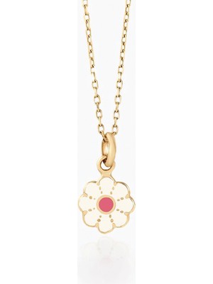 Cherry By Özkonak Beyaz Çiçek Çocuk Kolyesi