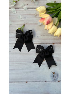 MELOKİDS Atatürk Desenli Kurdele Saç Tokası - 2 Adet Klipsli/ 29 Ekim,19 Mayıs,23 Nisan Tokası