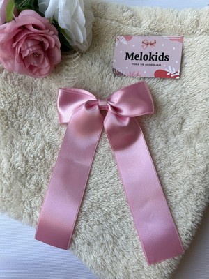 MELOKİDS Şeker Pembe Otomatik Tokalı Saten Kurdele Toka