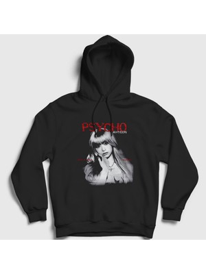 Presmono Unisex Siyah Ahyeon Psycho K Pop Babymonster Kapüşonlu Sweatshirt