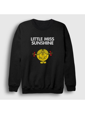 Presmono Unisex Siyah Cute Little Miss Sunshine Sweatshirt