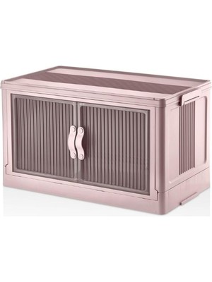 Hype Store Çok Amaçlı Istiflenebilir Kapaklı Demonte Mutfak Salon Banyo Mutfak Düzenleyici Dolap (Pembe)